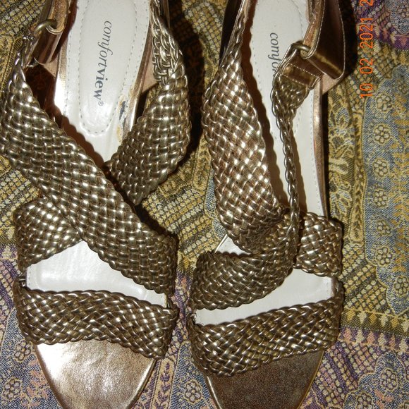 comfortview Shoes - LNWD Chic Party Club Metallic Heeled Sandal sz 9M (wsh15)